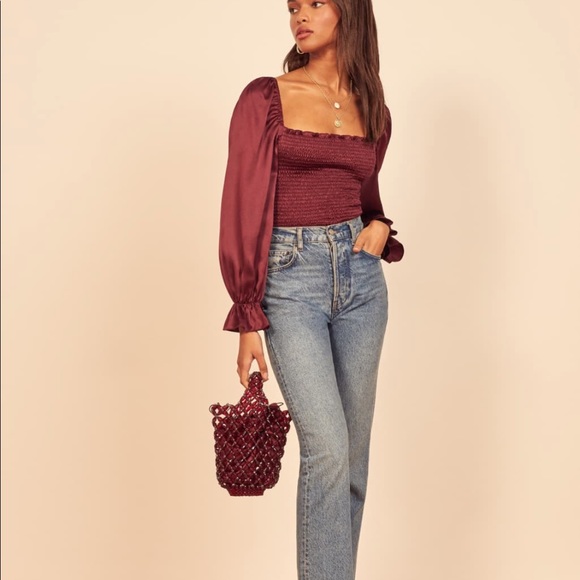 Reformation Tops - Reformation Chamomile Top Plum M